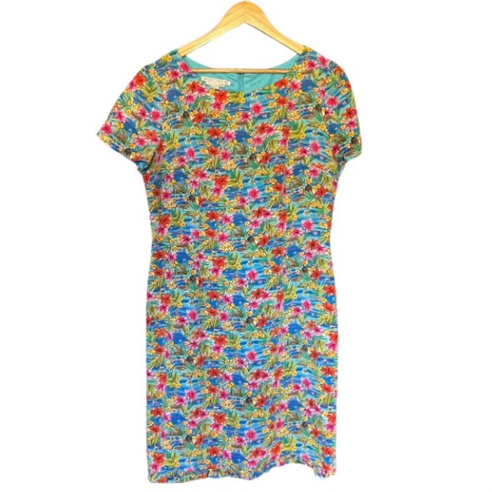 Maggy London Tropical Floral Silk Dress